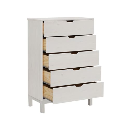 Post-commode 5 Tiroirs Blanc