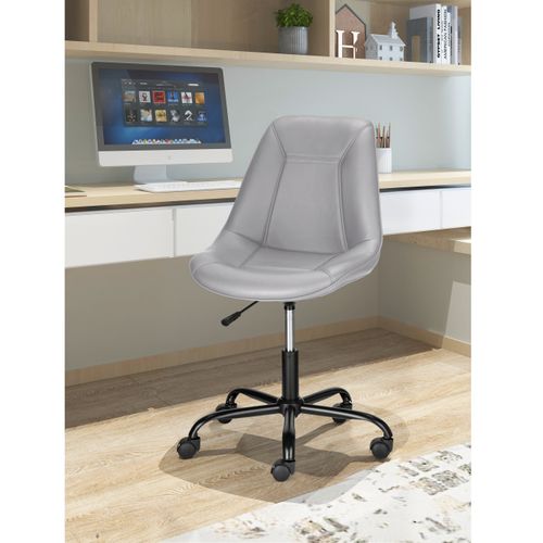Kenny - Chaise De Bureau Tapissée En Pu Gris