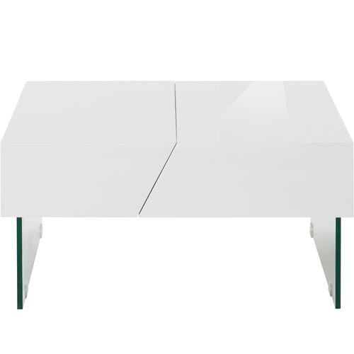 Punto-table Basse 75 Cm En Blanc Brillant