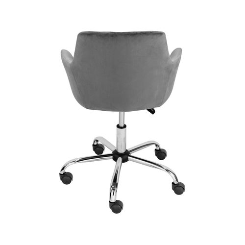 Perry - Chaise De Bureau Rembourrée En Velours Gris