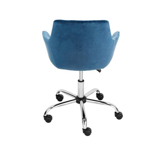 Perry - Fauteuil De Bureau en velours bleu