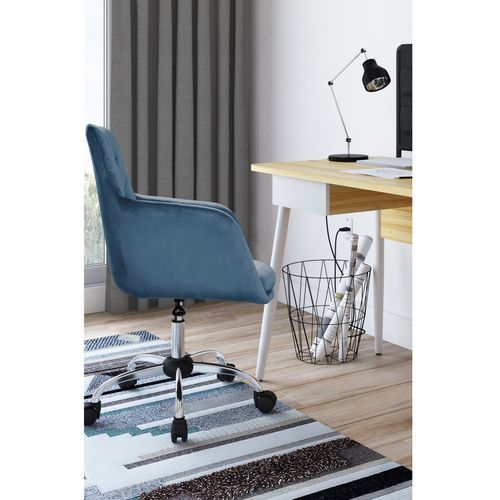 Perry - Fauteuil De Bureau en velours bleu