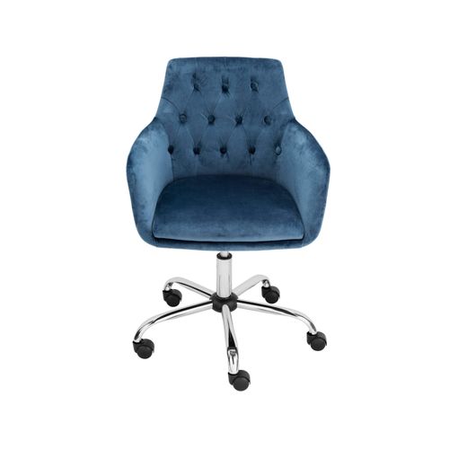 Perry - Fauteuil De Bureau en velours bleu