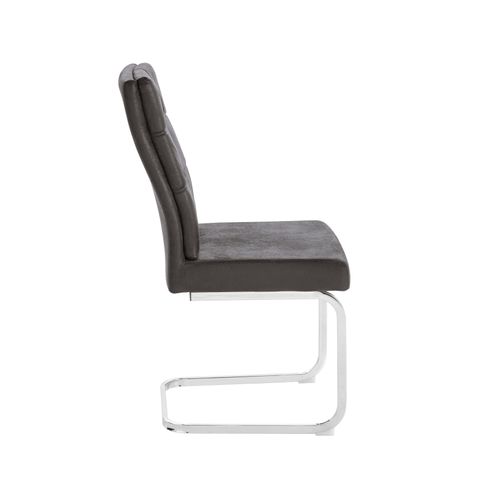 Lale-chaises De Salle à Manger Tapissées Ensemble De 2 En Microfibre Grise