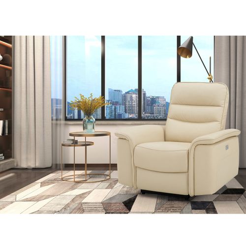Maldini-fauteuil Inclinable En Cuir Crème/pu