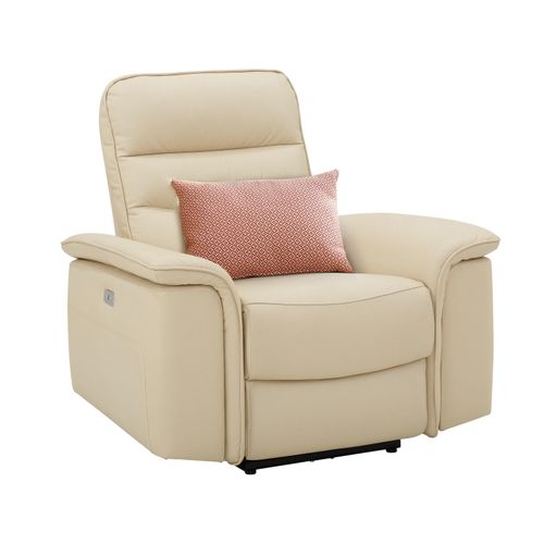 Maldini-fauteuil Inclinable En Cuir Crème/pu