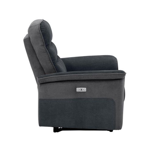 Maldini-fauteuil Inclinable En Cuir Véritable Gris Anthracite