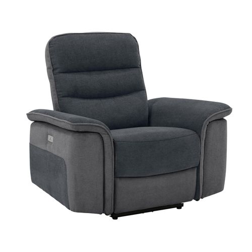 Maldini-fauteuil Inclinable En Cuir Véritable Gris Anthracite