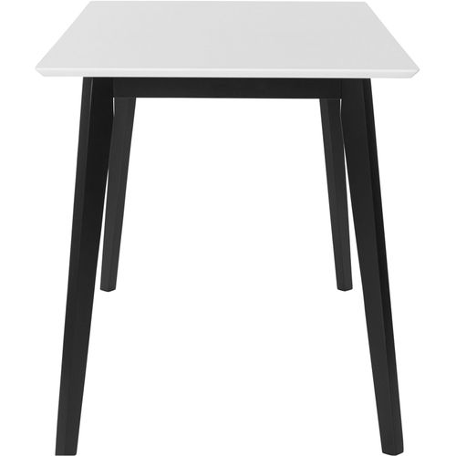 Cody - Table à Manger En Pin Mélamine Blanc Noir 6 Personnes L120