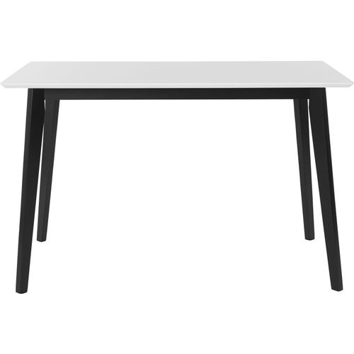 Cody - Table à Manger En Pin Mélamine Blanc Noir 6 Personnes L120