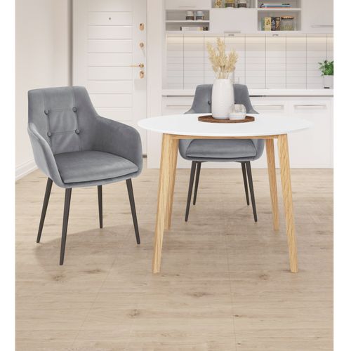 Cody - Table à Manger En Effet Pin Blanc 4 Personnes D105