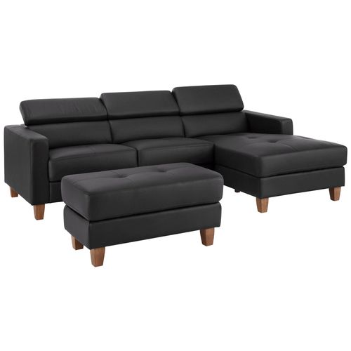 Luzern-canapé D'angle 3 Places En Polyuréthane Marron