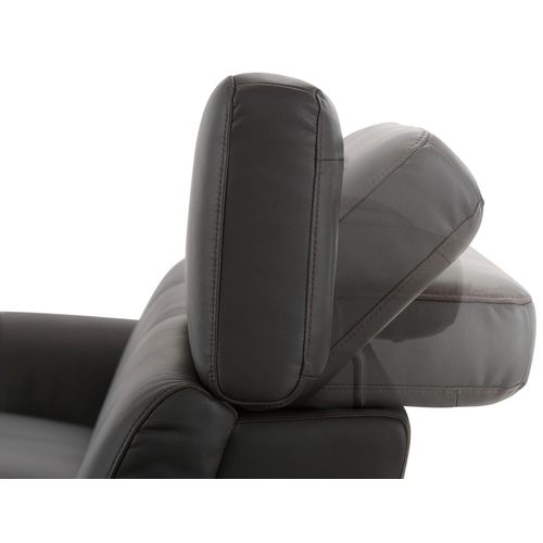 Capena-canapé 3 Places Chaise Lounge Électrique Gauche En Pu Marron