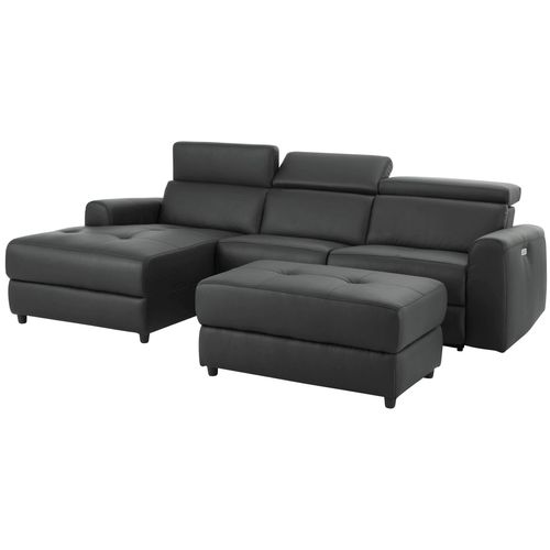 Capena-canapé 3 Places Chaise Lounge Électrique Gauche En Pu Gris