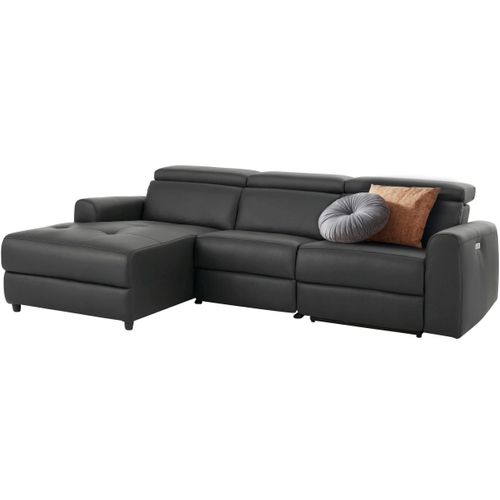 Capena-canapé 3 Places Chaise Lounge Électrique Gauche En Pu Gris