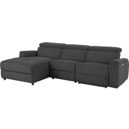 Capena-canapé 3 Places Chaise Lounge Électrique Gauche En Tissu Anthracite
