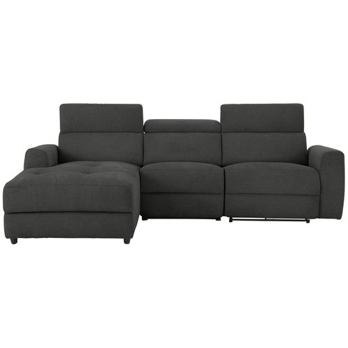 Capena-canapé 3 Places Chaise Lounge Électrique Gauche En Tissu Anthracite
