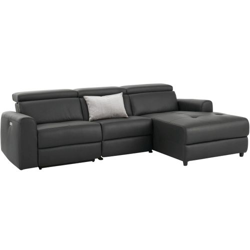 Capena-canapé D'angle 3 Places Avec Fonction Électrique En Polyuréthane Gris