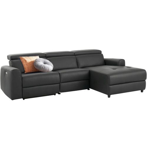 Capena-canapé 3 Places Chaise Longue Electrique Droite En Gl/pu Gris