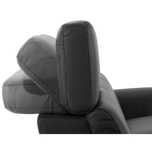 Capena-canapé 3 Places Chaise Longue Electrique Droite En Gl/pu Gris