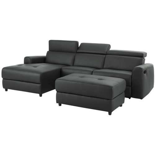 Capena-canapé 3 Places Chaise Lounge Gauche En Pu Gris