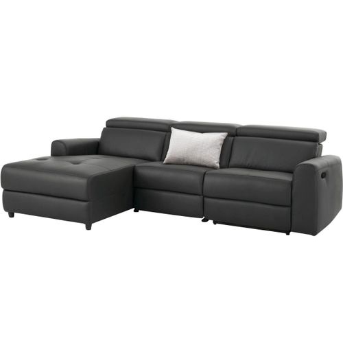 Capena-canapé 3 Places Chaise Lounge Gauche En Pu Gris