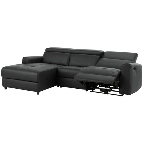 Capena-canapé 3 Places Chaise Lounge Gauche En Pu Gris