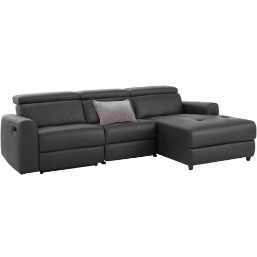 Capena-canapé 3 Places Chaise Longue Droit En Pu Gris