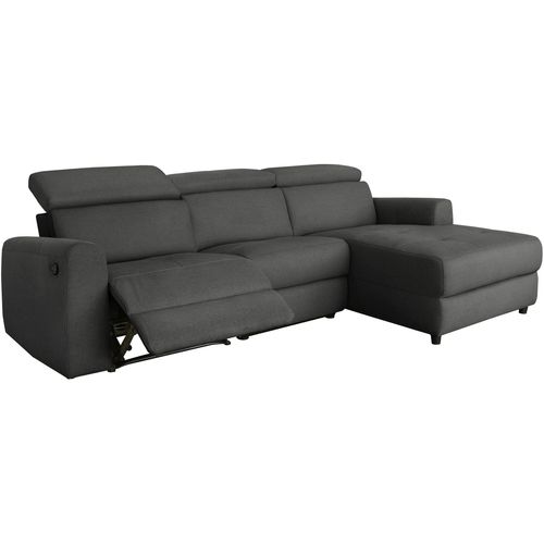Capena-canapé 3 Places Chaise Longue Droit En Tissu Anthracite