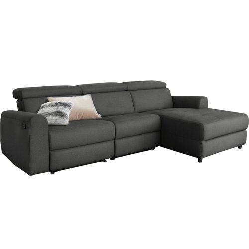 Capena-canapé 3 Places Chaise Longue Droit En Tissu Anthracite