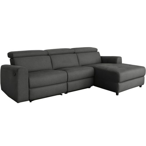 Capena-canapé 3 Places Chaise Longue Droit En Tissu Anthracite
