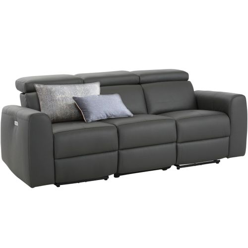 Capena-canapé 3 Places Electrictric En Gl/pu Gris