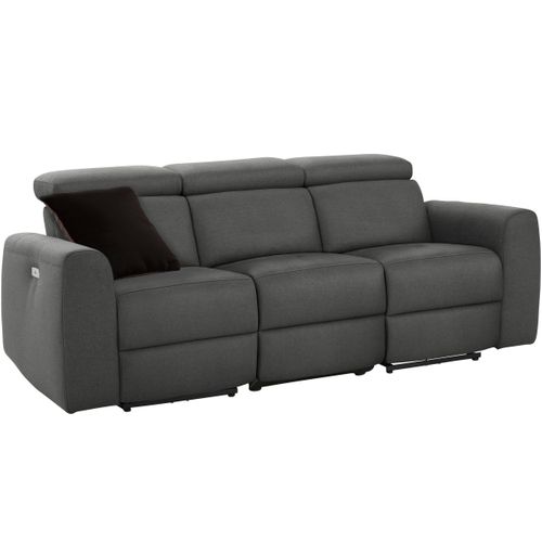 Capena-canapé 3 Places Electrictric En Tissu Anthracite