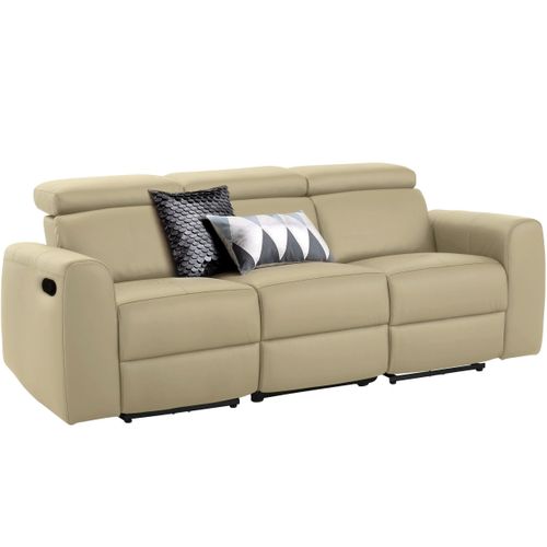 Capena-canapé 3 Places En Pu Crème