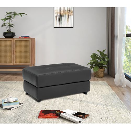 Capena-pouf Rembourré En Pu Gris
