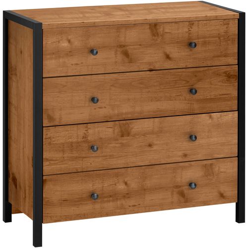 Chris-commode Avec 4 Tiroirs En Effet Chêne