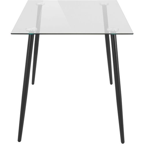 Danny - Table à Manger 140x80 Cm 6 Personnes En Métal / Verre Transparent