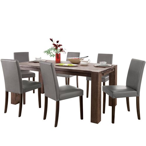 Lucca-lot De 2 Chaises De Salle à Manger En Pu Avec Pieds En Pin Foncé