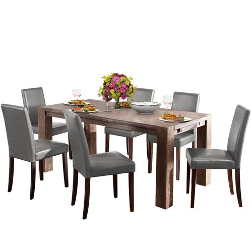 Lucca-lot De 2 Chaises De Salle à Manger En Pu Avec Pieds En Pin Foncé