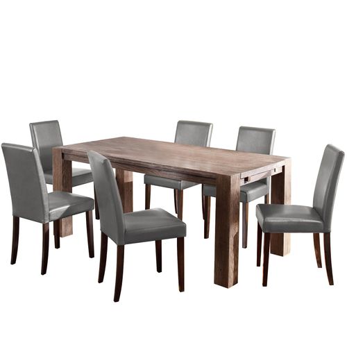 Lucca-lot De 2 Chaises De Salle à Manger En Pu Avec Pieds En Pin Foncé