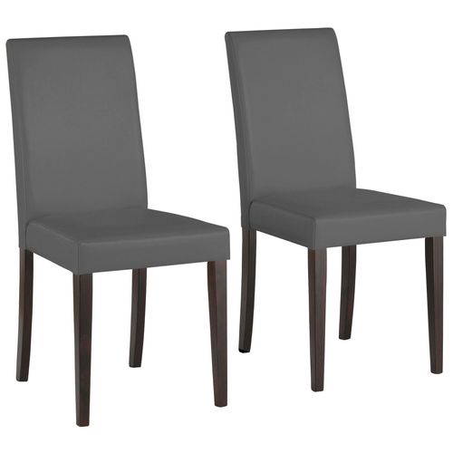 Lucca-lot De 2 Chaises De Salle à Manger En Pu Avec Pieds En Pin Foncé