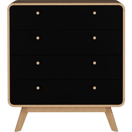 Cassie - Commode Avec 4 Tiroirs En Effet Chêne Noir