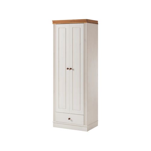 Anita-armoire Avec 2 Portes Et 1 Tiroir En Pin Blanc