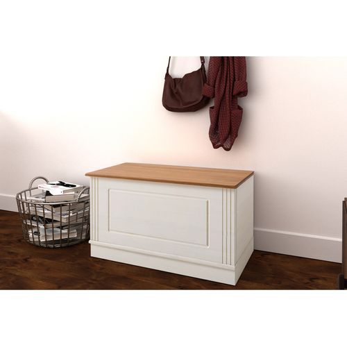 Anita-commode Avec Rangement En Pin Blanc / Miel