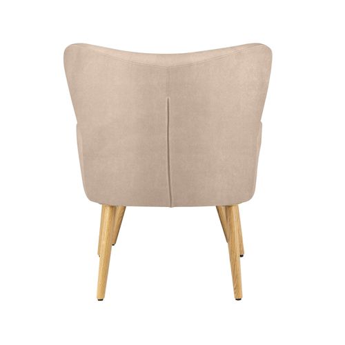 Coco-chaise D'appoint Tapissée Avec Tabouret En Microfibre Crème