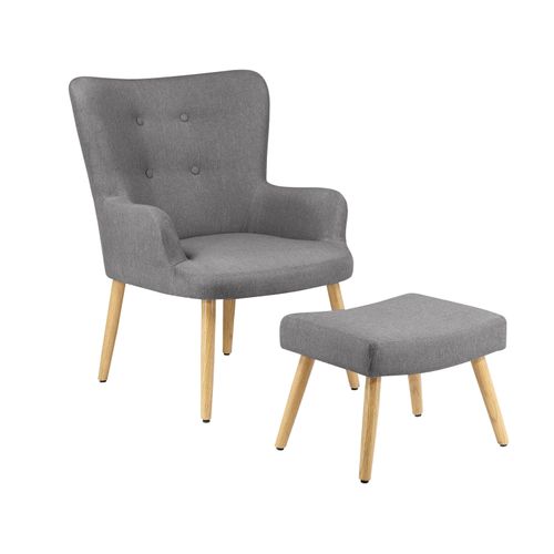 Coco-fauteuil En Tissu Gris Clair