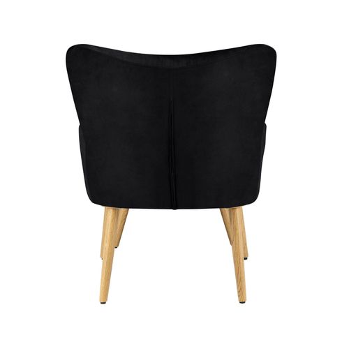 Coco-fauteuils Rembourrée Avec Tabouret En Velours Noir