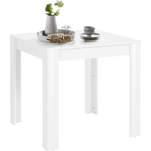 Lynn - Table à Manger En Mélaminé Blanc 4 Personnes L80