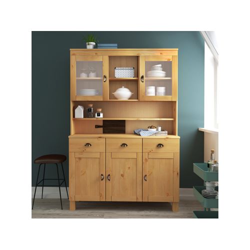 Oslo-huche 2 Portes En Verre En Aspect Chêne