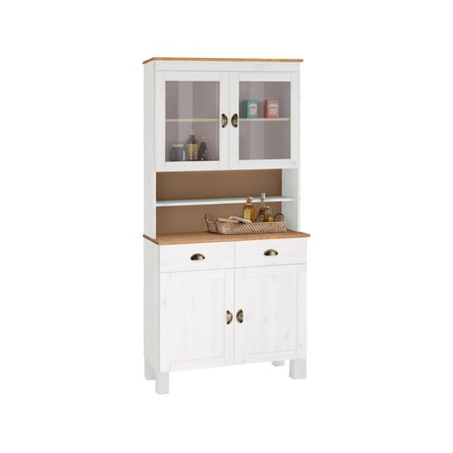 Oslo-buffet 2 Portes Vitrées 2 Portes 2 Tiroirs Blanc/miel